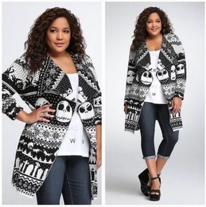 Nightmare Before Christmas Fair Isle Black & White Cardigan